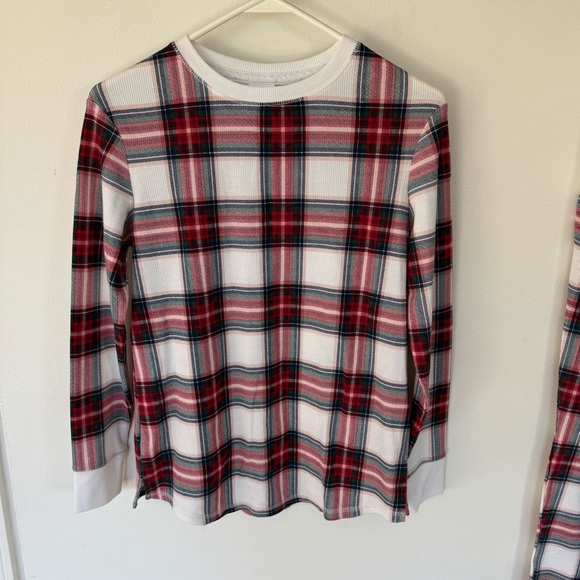 Stars above plaid thermal long John pajama set size XS - Picture 3 of 8